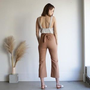 DONNI. [revolve flora beige linen trousers]
